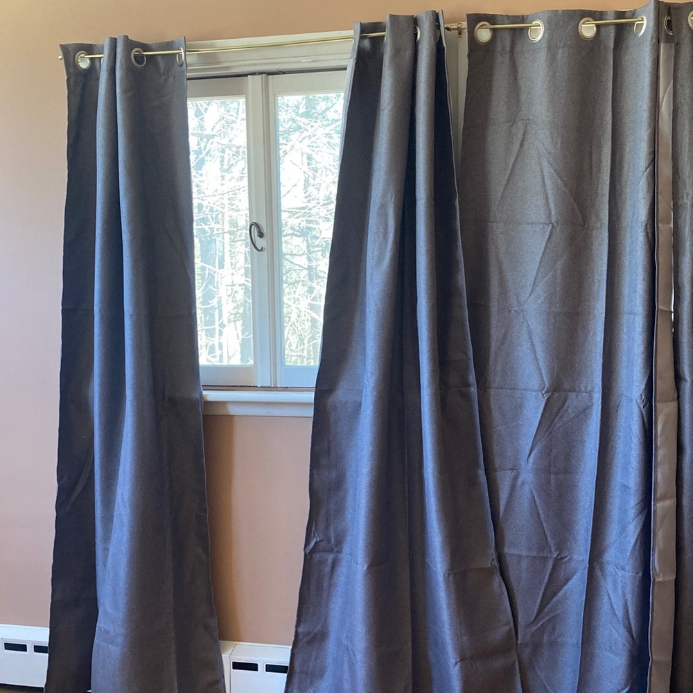 84” Kelvin Grey Polyester Blackout Curtains, Set of 4 Panels